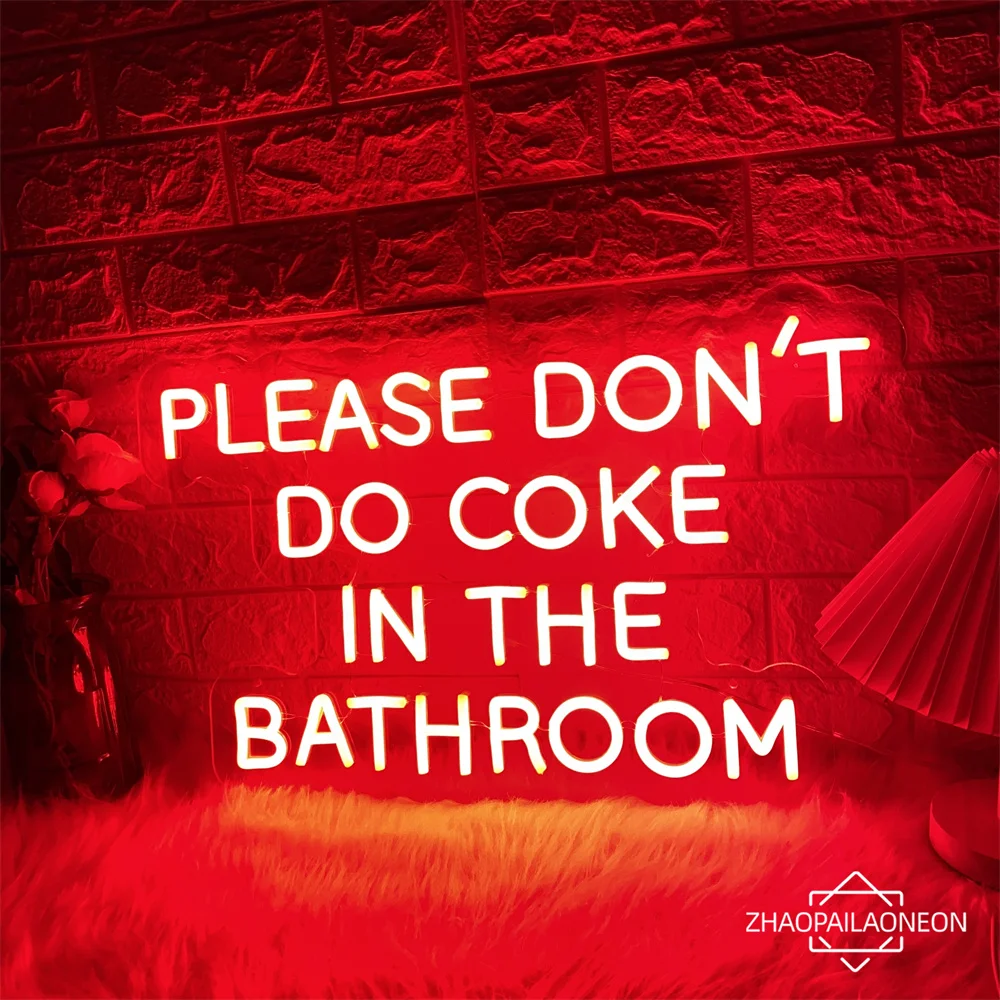 Please Don't Do Cake In The Bathroom Neon Led Sign Wall Home Room Decor LED Neon Lights USB Bar Restaurant Party Decoration Sign