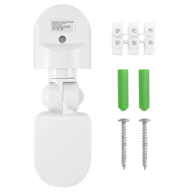 A29F-Infrared Motion Sensor AC110V-240V Adjustable Sensor Switch For PIR Body Motion Sensors For Multiple Scenarios (White)