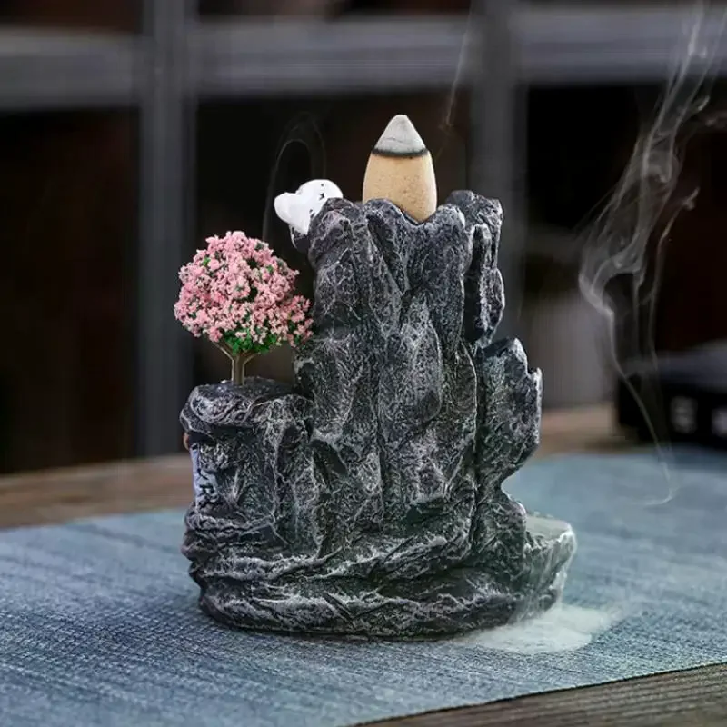 حامل البخور ارتجاعي شلال مبخرة ديكور المنزل الروائح زخرفة البخور المخاريط مع مخاريط البخور ارتجاعي #1