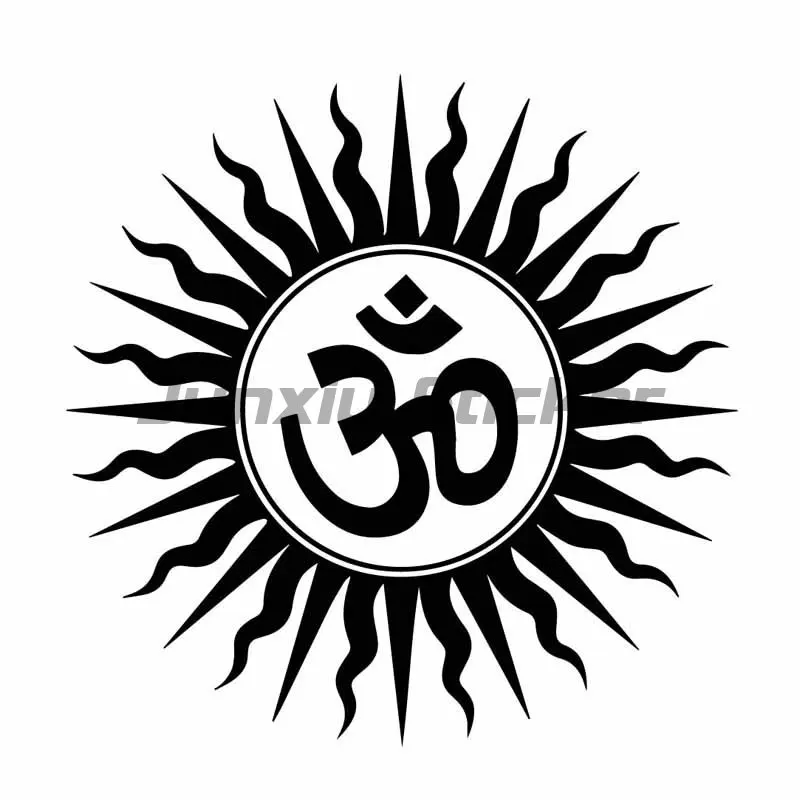 For OM Buddha Hindu Yoga Symbol Car Stickers Sunscreen Scratch-Proof Decals Waterproof Motorcycle Decor Car Goods