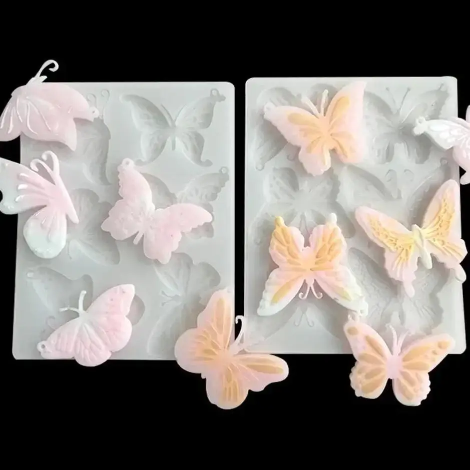 Butterfly Silicone Mold Epoxy Resin DIY Keyrings Eardrop Resin Mold Jewelry Making Crystal Drop Glue Pendant Silicone Mould