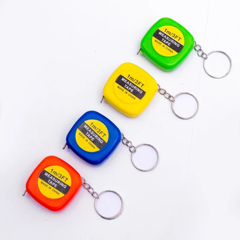 1M Keychain Tape Measure Mini Measuring Tape Functional Pocket Tape Measure Retractable Metric Inch Construction Party