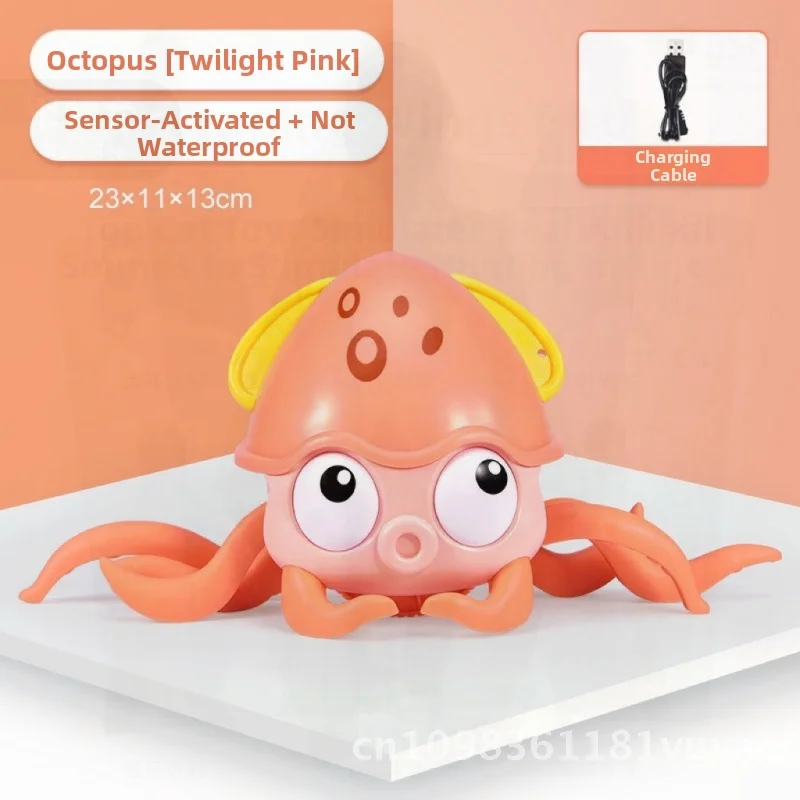 Automatic Obstacle Avoidance Electric Induction Crab Toy with Sound And Light Charging Feature for Kids Crawling Development