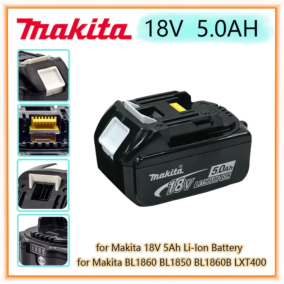 

Makita Original 18V 4.0AH 5.0AH 6.0AH Rechargeable Power Tools Battery with LED Li-ion Replacement LXT BL1860B BL1860 BL1850