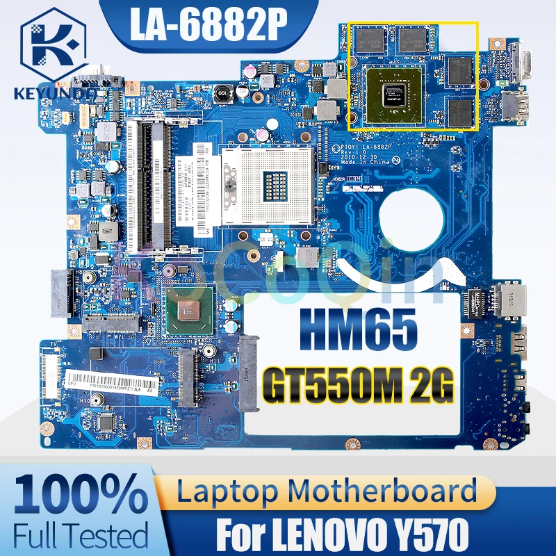 

LA-6882P For Lenovo Y570 Notebook Mainboard HM65 N12P-GT1-A1 GT550M 2G Laptop Motherboard Tested