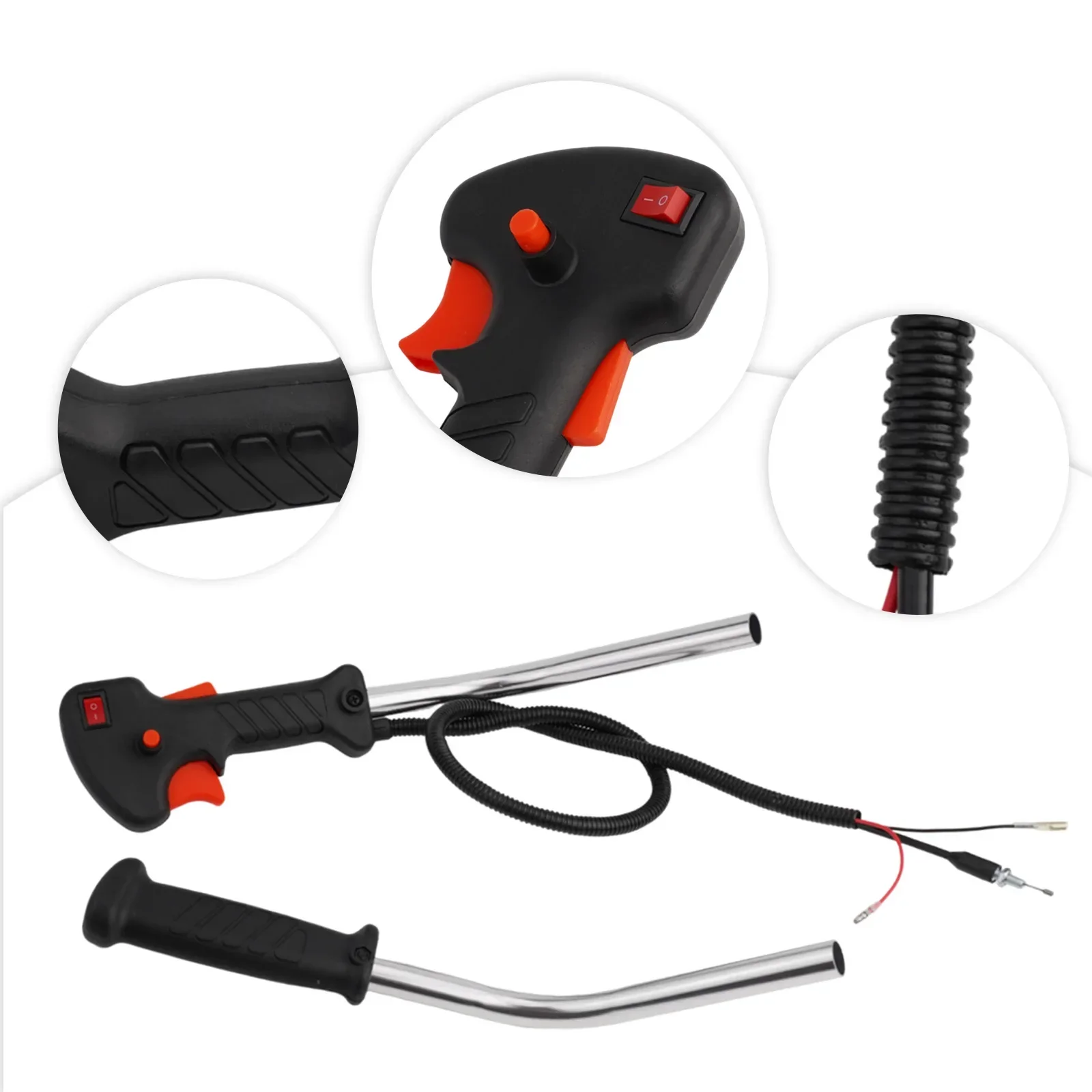 Artykuły ogrodnicze 40cm uchwyt rurowy wykaszarka trymer sterowanie uchwyt rurowy przełącznik + kabel spustowy przepustnicy do wykaszarki — zdjęcie 6