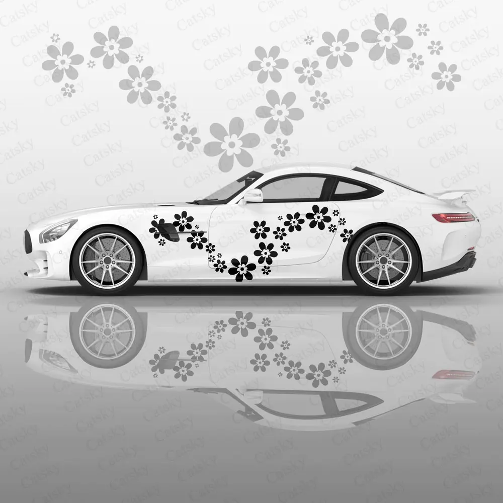 

Flower Pattern Car Body Stickers Itasha Vinyl Car Side Decal Sticker Car Body Sticker Car Decor Stickers Car Protective Film