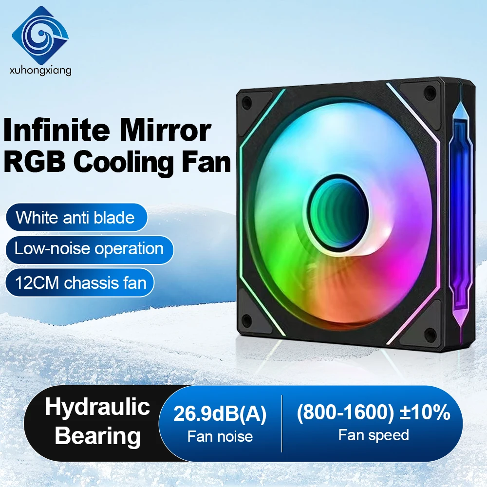 

120mm RGB Computer Case Fan 12V Silent CPU Cooling Fan with 800 1600 RPM Large Air Flow for PC Desktop Chassis Cooler