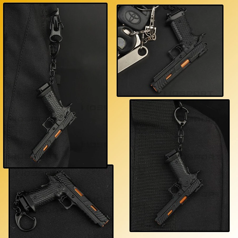 Llavero de pistola 1911 Llavero con forma de mini pistola desmontable táctico TTA 1:4 con revista Llavero modelo arma de plástico para regalos