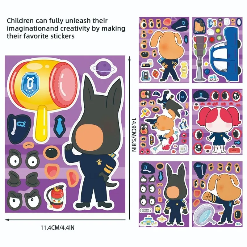 Sheriffs Labradors Jigsaw Reward Stickers Educational Fun Decorative Stickers DIY Hand Account Ornament Stickers for Learning view 2
