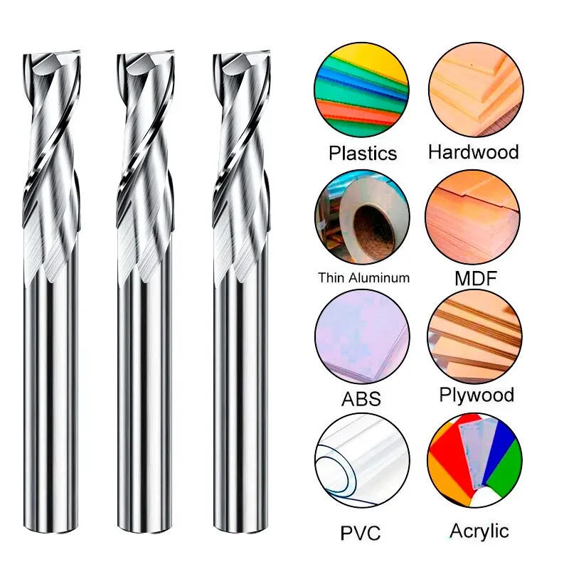 XCAN End Mill UP Cut Spiral Router Bit 1/4 6.35mm Shank Carbide Milling Cutter for Woodworking