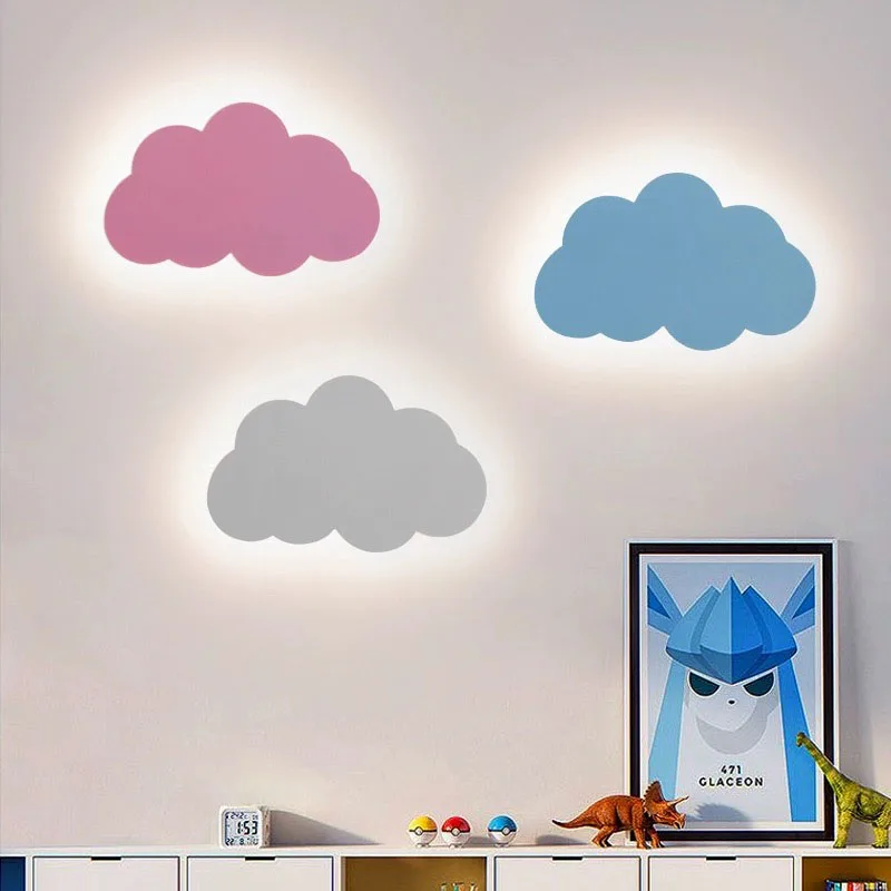 Imagem -05 - Nordic Led Wall Lights para o Quarto das Crianças Candeeiro de Acrílico Decoração Interior Cloud Design Lâmpadas de Cabeceira Crianças