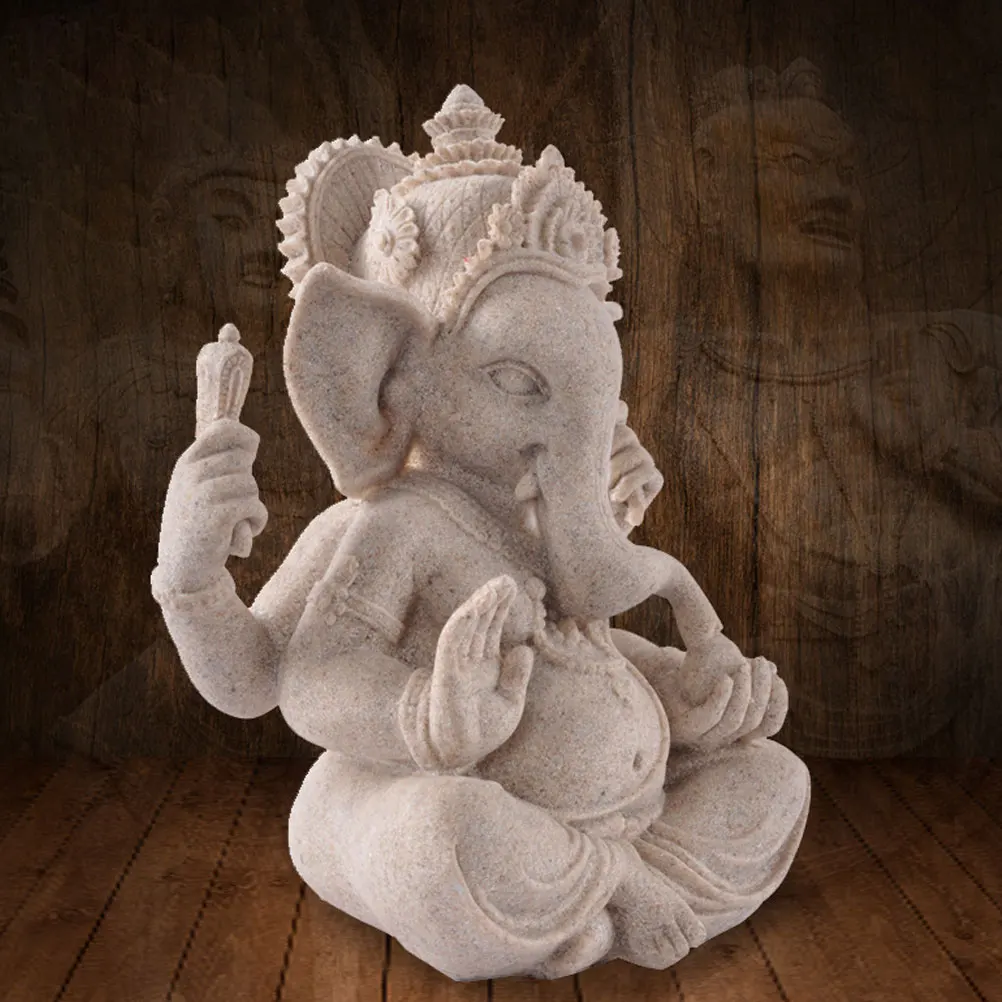 

nament Resin Elephant Statues Home Decor Buddha Idol Figurine Delicate Design Good Luck Wealth Gift