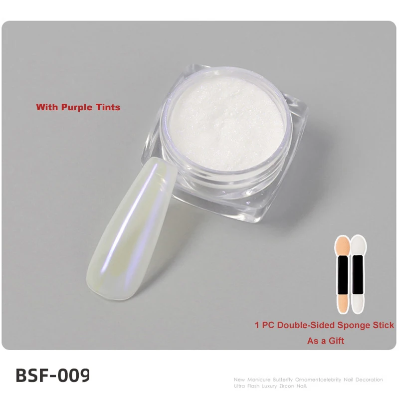4 Colors Pearl White Aurora Borealis Moonlight Mirror Glitter Dust Pigment Powders for DIY Gel Nail Art Polish Makeup image 4