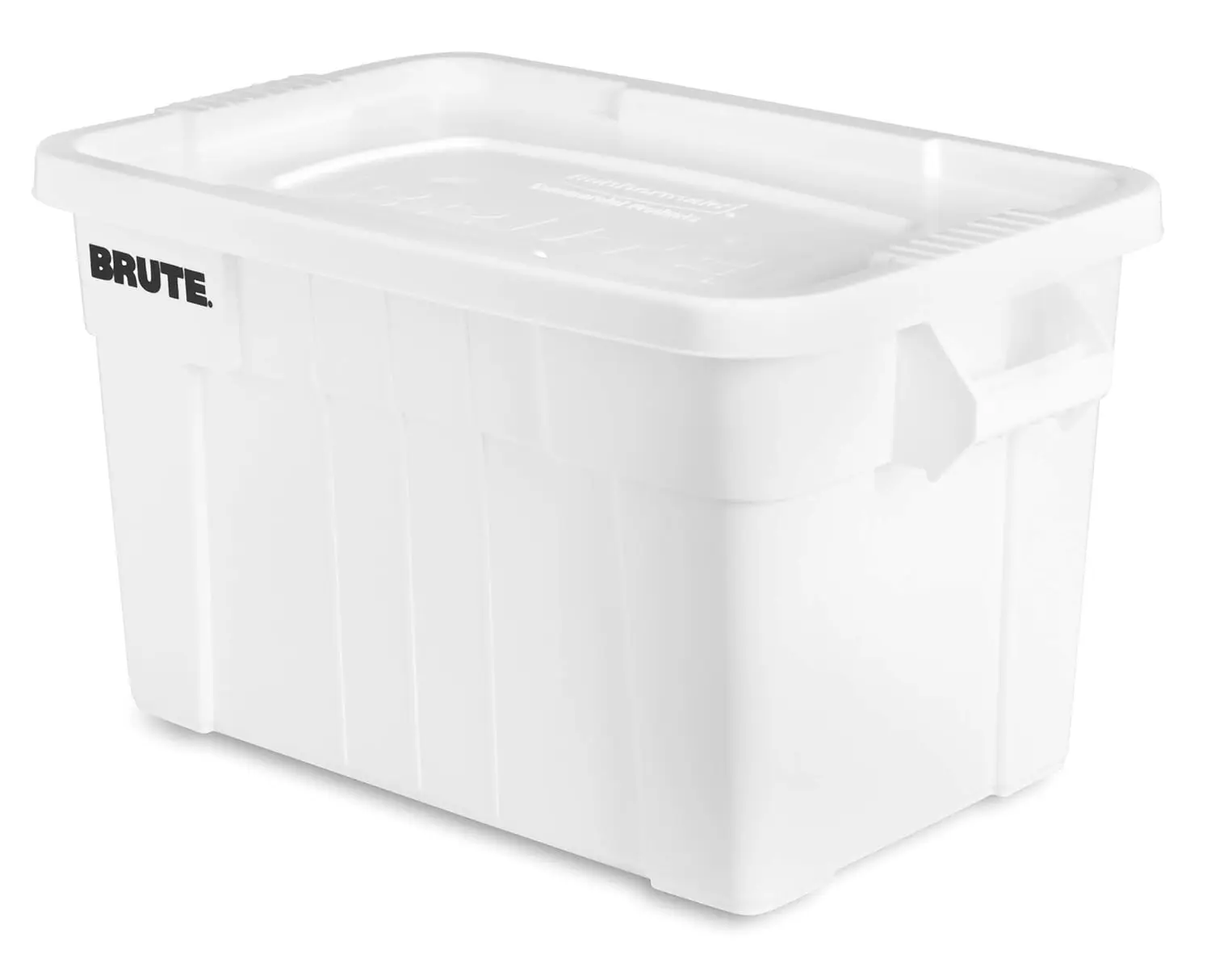 Tote Storage Bin with Lid, 20-Gallon, White, Rugged/Reusable Boxes for Moving/Camping/Garage/Basement Storage, Pack of 6