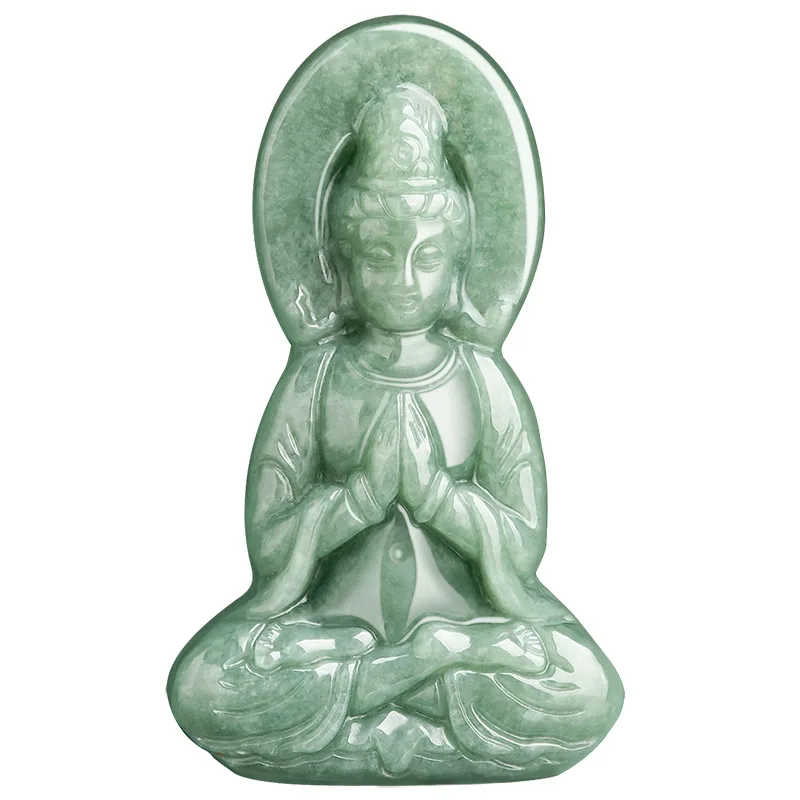 Imagem -03 - A-grade Jade Bean Semente Colar para Homens e Mulheres Tridimensional Guanyin Bodhisattva Pingente Jadeite Jóias Atacado Natural