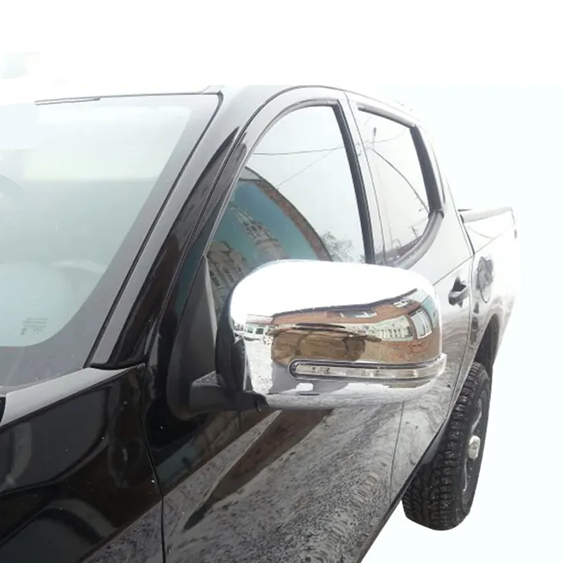 ABS Chrome Rearview Mirror Cover With LED Light Turn Signal Lamp Side Mirror Trim For Mitsubishi L200 Triton 2015 2016 2017 2018