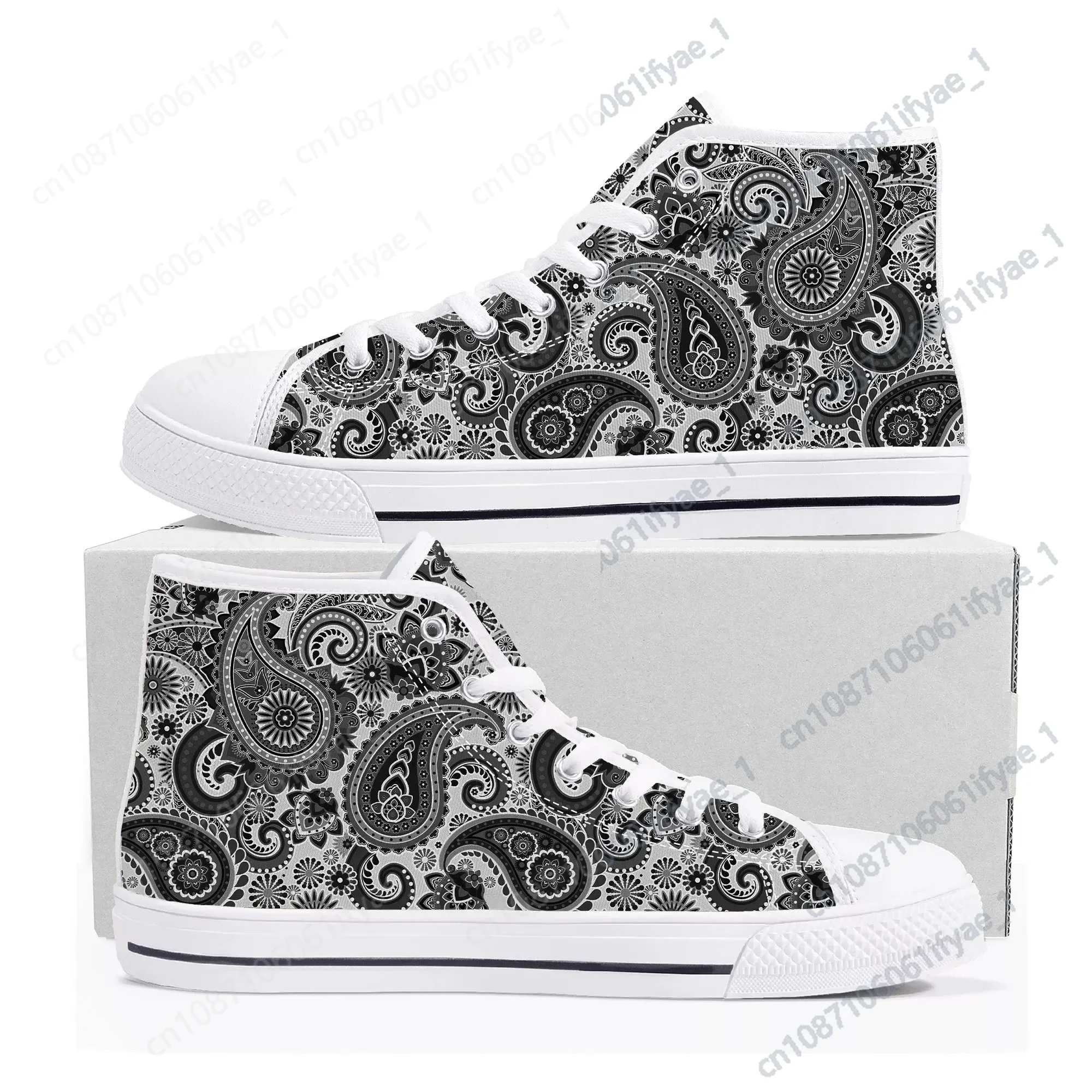 

Bohemia Mandala Flower Print High Top Sneakers Mens Womens Teenager High Quality Canvas Sneaker couple Shoe Casual Custom Shoes