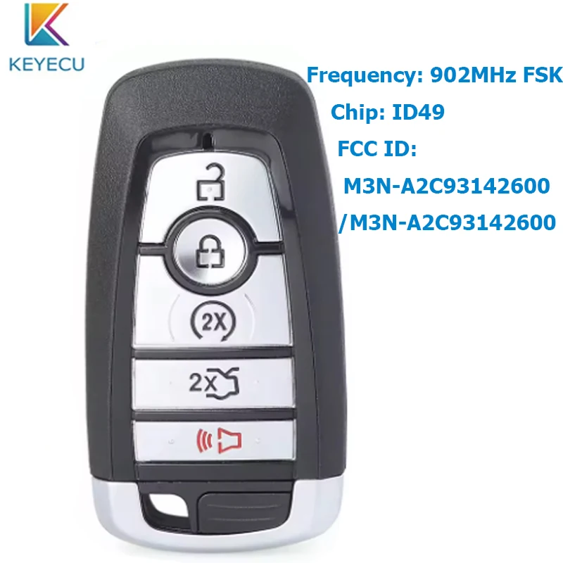 KEYECU Smart Remote Key Fob for Ford Fusion Explorer Expedition Edge 2017-2022 902MHz - M3N-A2C931426, M3N-A2C93142600 5B