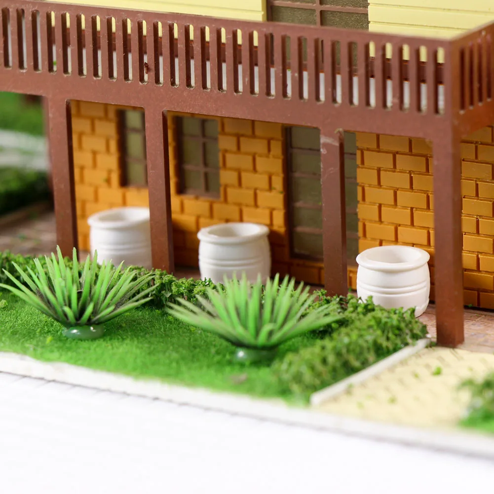 24pcs Model Trains Flower Pot Park Garden HO O Scale Border Parterre Doll House GY12