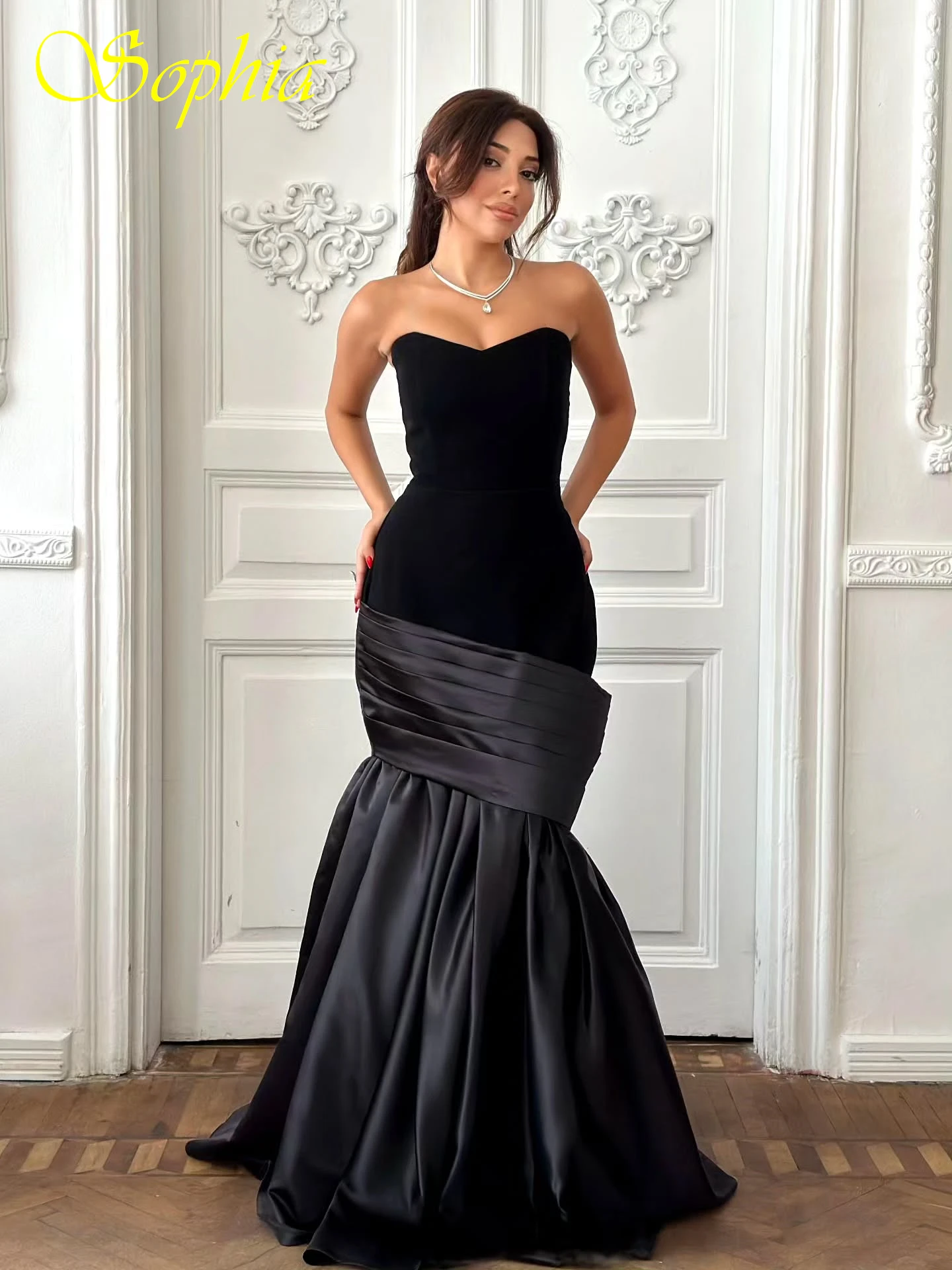 Vestido de noche elegante sin mangas, sirena personalizada, temperamento, vestidos para ocasiones a medida, vestido de fiesta moderno y delicado