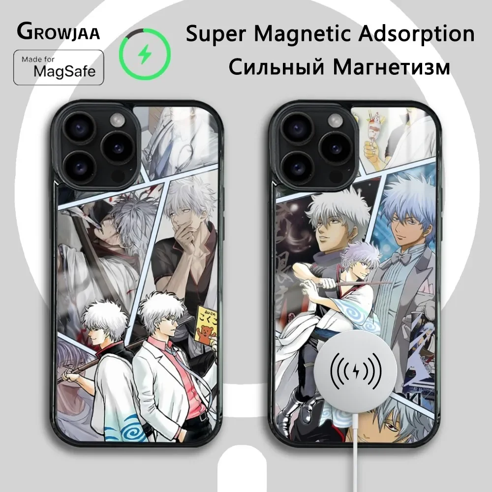 

Gintoki Sakata Gintama Anime Phone Case For iPhone 16 15 14 13 12 11 Pro Max Plus Mini Magsafe Mirror Wireless Magnetic Cover