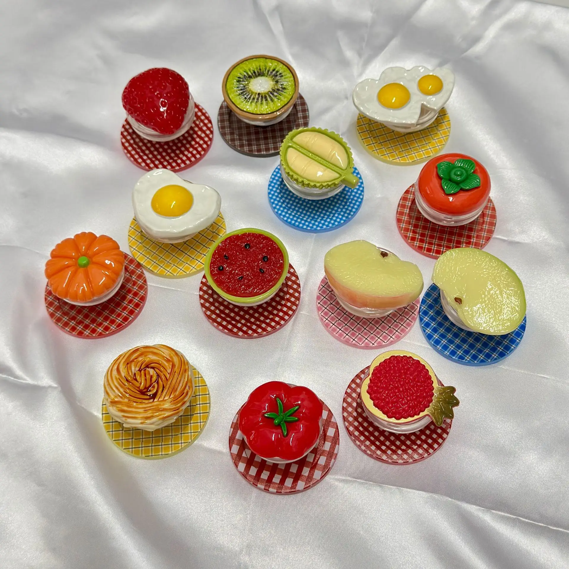 Милый красный помидор в клетку с тыквой, магнитный кронштейн, подходит для мобильного телефона MagSafe, настольный держатель на присоске, аксессуары для телефонов