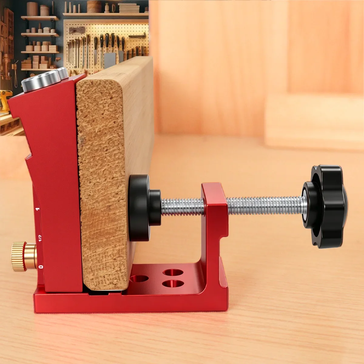 Verstellbares Taschenloch-Bohrvorrichtungs-Set, Aluminium-Holzbearbeitungs-Schrägloch-Lokalisierer mit 9mm Bohrer für Möbel- und Schrankherstellung – Detail 11