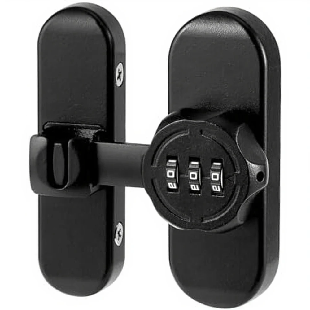 Zinc Alloy Sliding Door Lock with 3 Digit Combination for Cabinets and Office Storage Units 90 mm x 70 mm x 28 mm Black - view 5