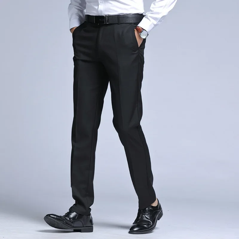 Men Suit Pants Fashion Straight Mens Suit Pants Autumn New Men's Formal Pants Loose Fitting Work Best Man Clothing