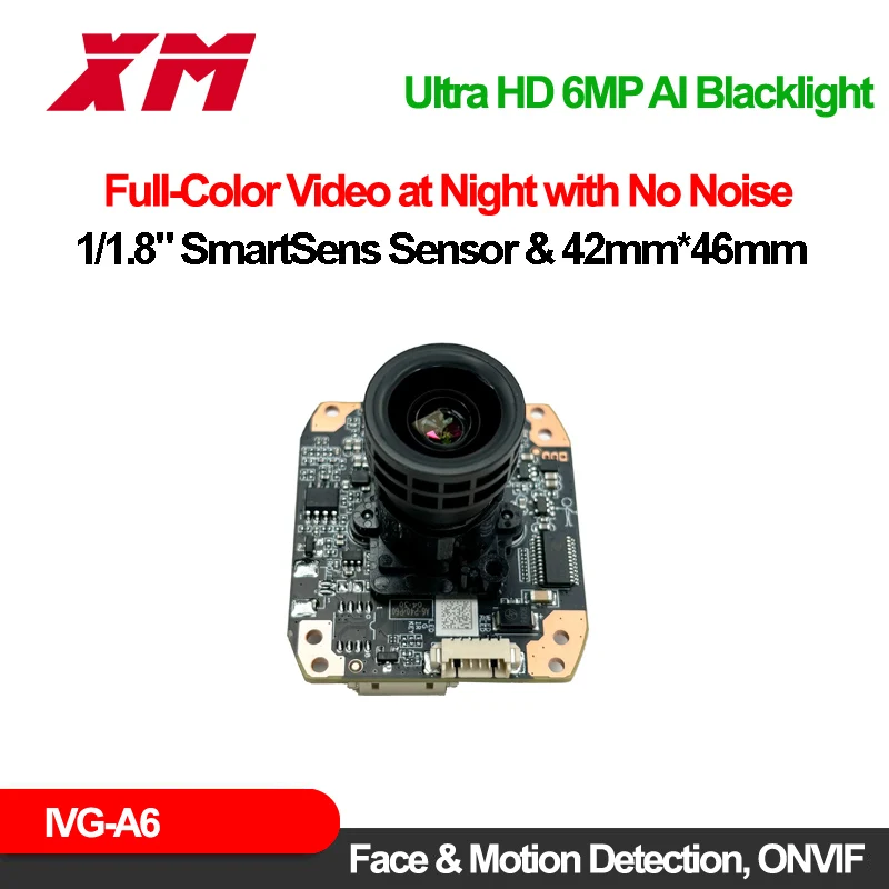 Ultra Hd 6Mp Ai Intelligent Indoor Network Ip Camera Module Night Vision Blacklight Cmos Sensor Webcam Cloud Storage Security