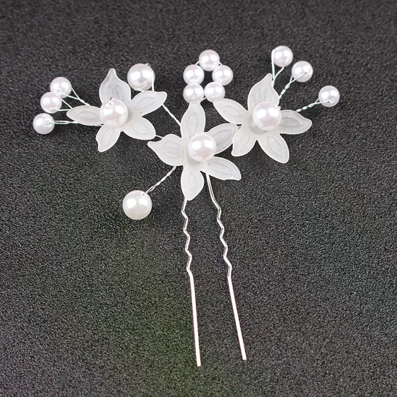 Bridal Crystal Pearl Flower Hair Clip Hair Jewelry Wedding Hair Accessory Luxury Accessories Daily Use High Quality