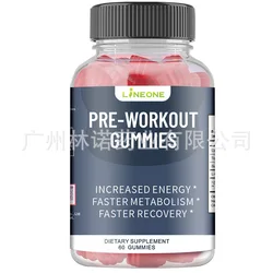 Pre-Workout Energy Gummies WITH CREATINE Strawberry Fl avor|