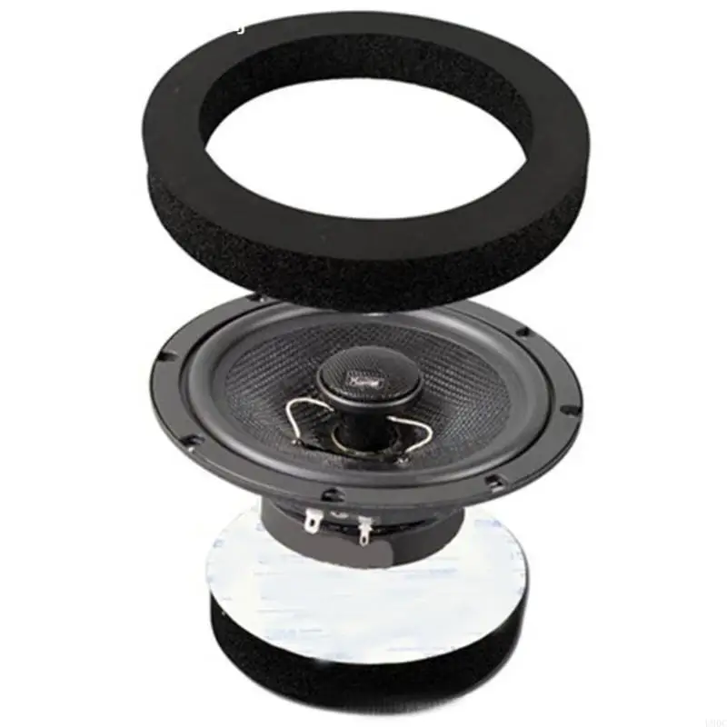 4pcs 6.5Inch Speaker Adhesive Insulation Rings For Car Improve Sound Clear And Minimize Door Resonance Everyday Use New