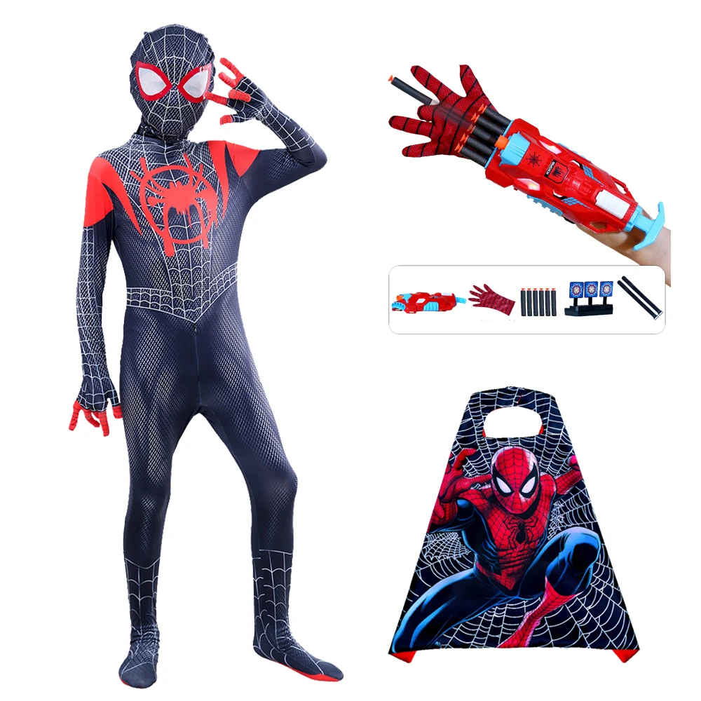 マーベルブラックスパイダーマン衣装黒化スパイダーマン男の子コスプレ