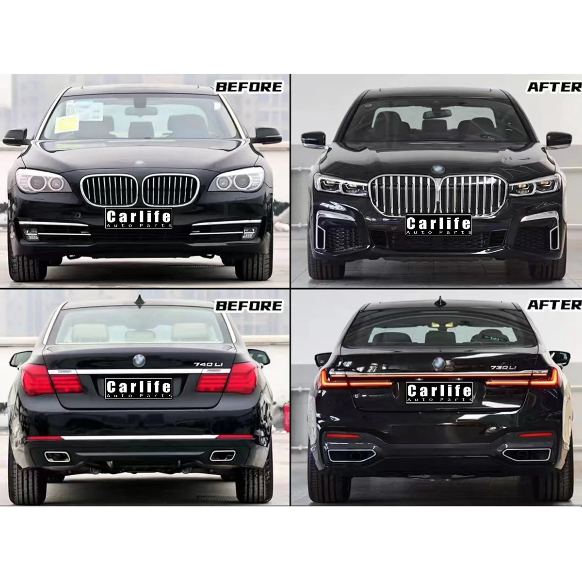 PP material bumpers bodykit consist of grill bodykit For BMW 7 SERIES F02 2009-2015 escalate to G12 2019-2021.