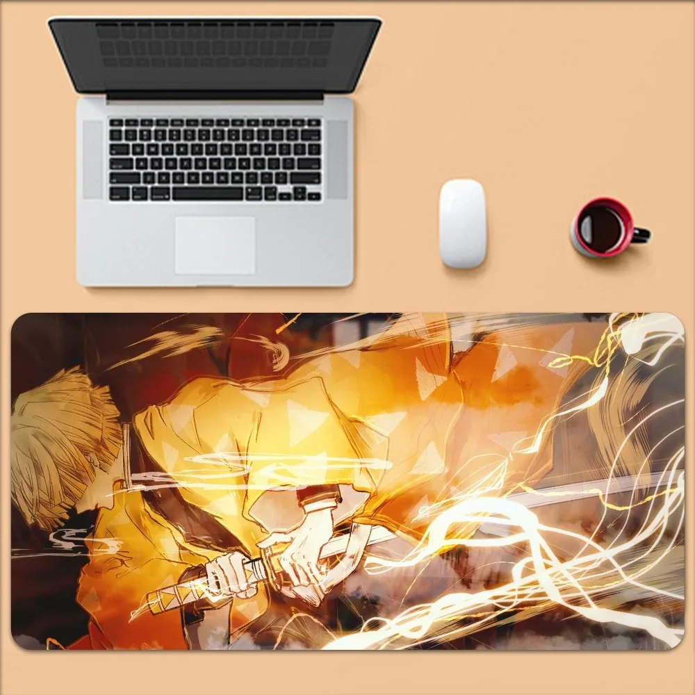 Bilibili Demon Slayer Zenitsu Agatsuma Mouse Pad Large Gaming Compute Gamer PC Keyboard Mouses Mat