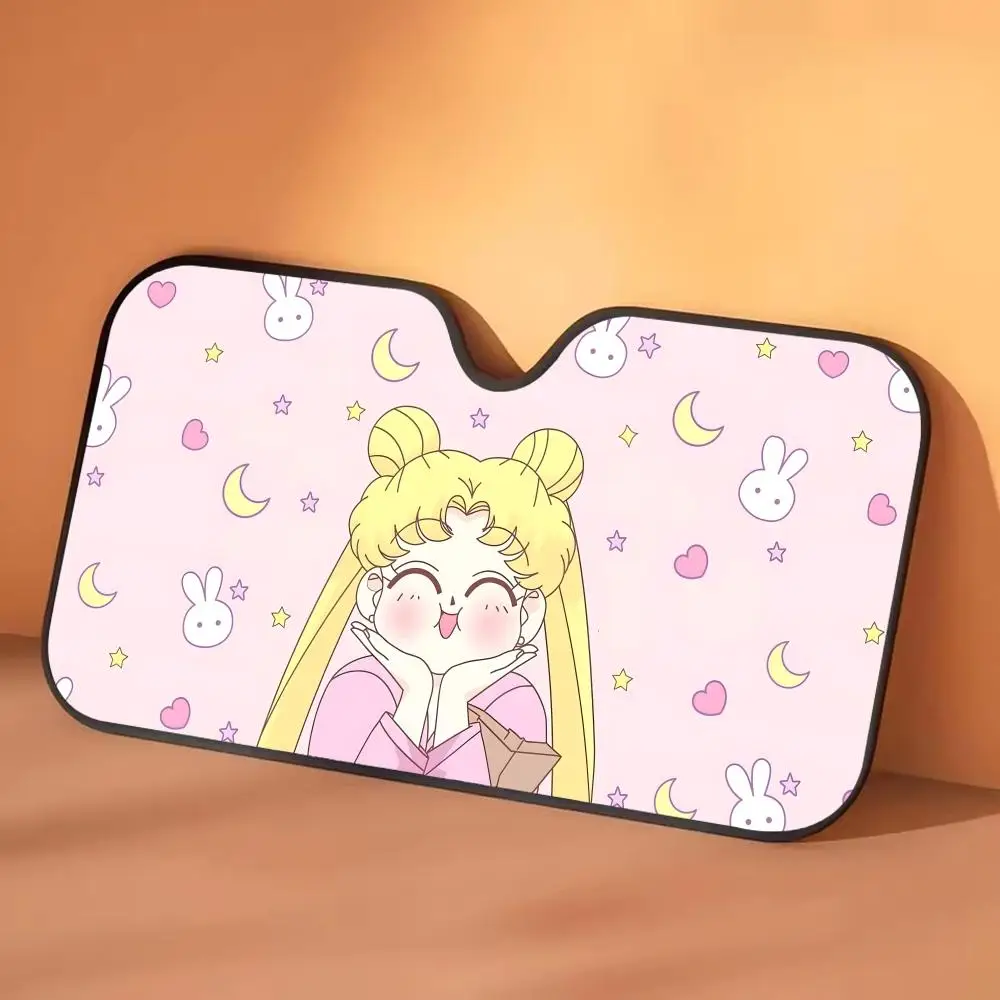 Sailor Moon Sonnenblende, einziehbarer Auto-Sonnenschutz, blendfrei, UV-Schutz, Sonnenschutz für die Frontscheibe – Detail 1