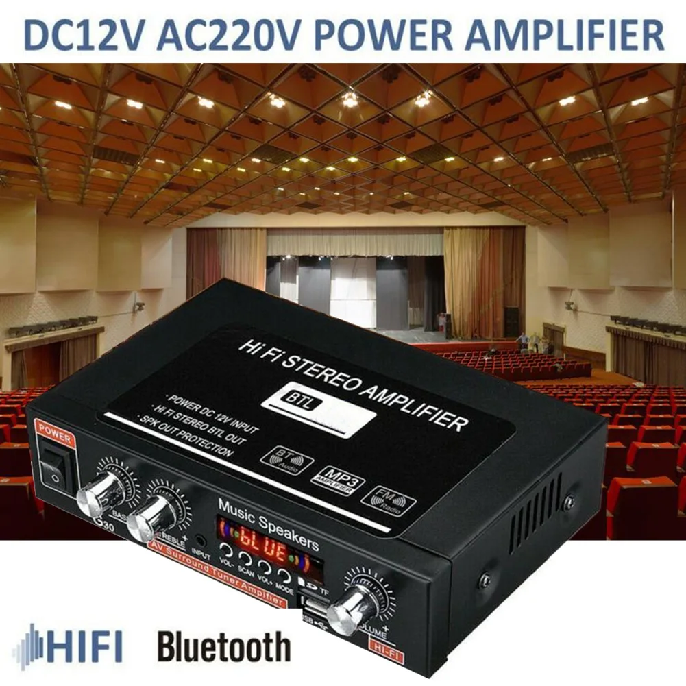 

【Flash Sale】G30 Audio Amplifier Amplificador Digital Home Power Bluetooth Hifi Stereo Subwoofer Music Player With Remote -US Plu