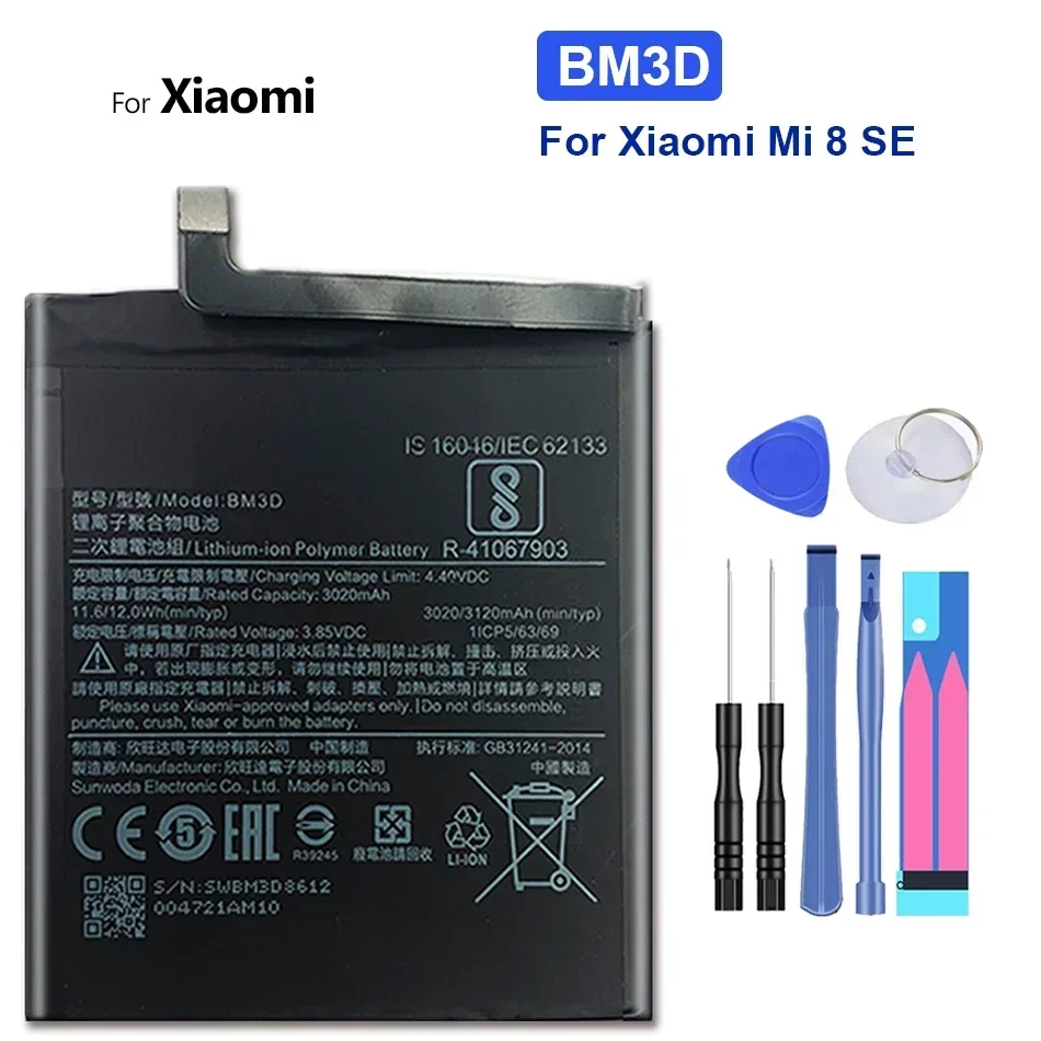 Battery For Xiaomi Mi 9SE 8SE 9 8 Max 1 2 Max2 6X 5X Mi9SE Mi8SE Mi9 Mi8 Mi6X Mi5X BM3M BM3L BM3E BM3D BM49 BM50 BN31 Bateria