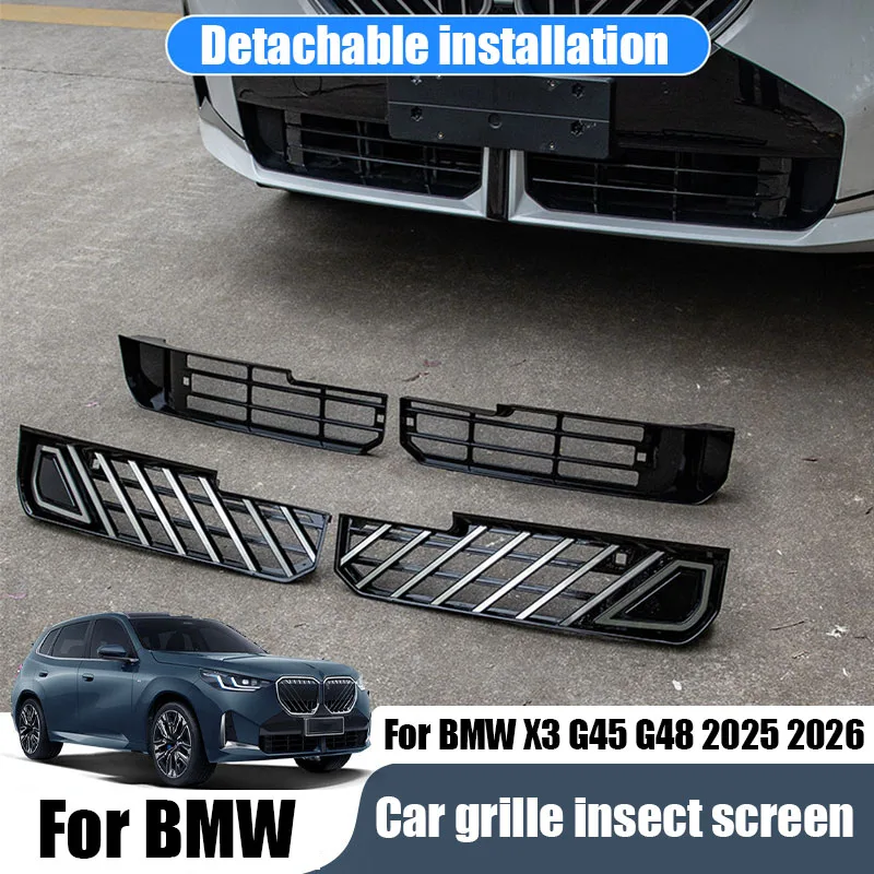 

For BMW X3 G45 G48 2025 2026 Car grille insect screen detachable snap on installation water tank protective cover