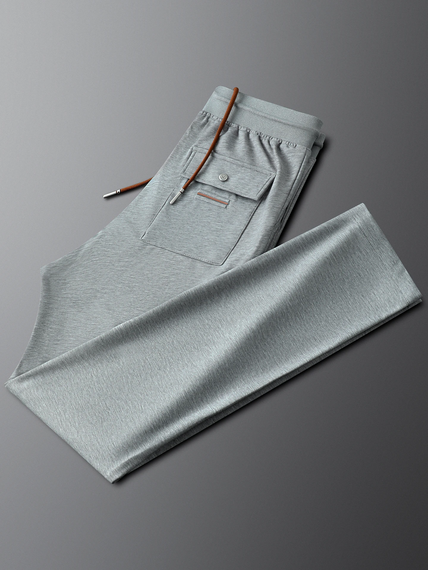 

Lyocell Anti-Wrinkle ey Sports Casual Pants Men's Spring New Slim Straight Elastic Waist Sweatpants