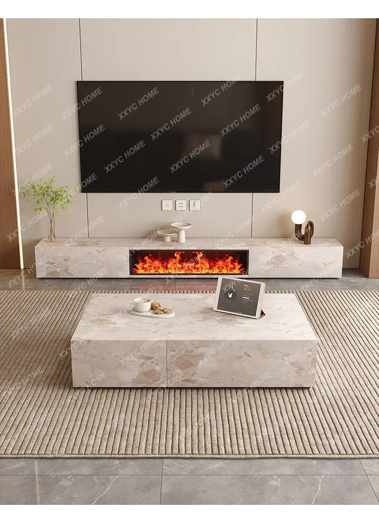 HJ Minimalist Simple Tv Cabinet Fireplace Narrow 200Cm Living Room Tv Stands Modern Designer Meuble De Television Furniture Home