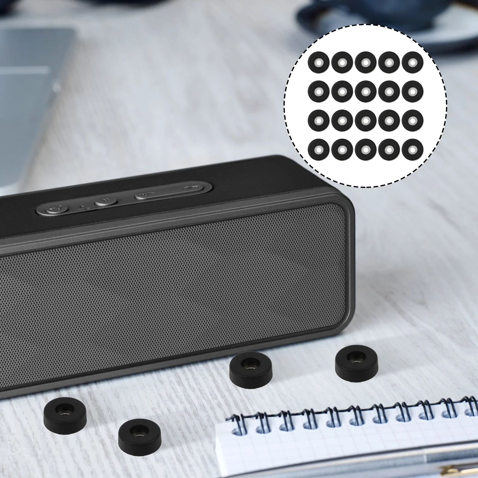 

20Pcs Anti-Vibration Speaker Pads Rubber Foot Mats for Instruments Furniture Floor Protection Stable Noise-Reducing Universal