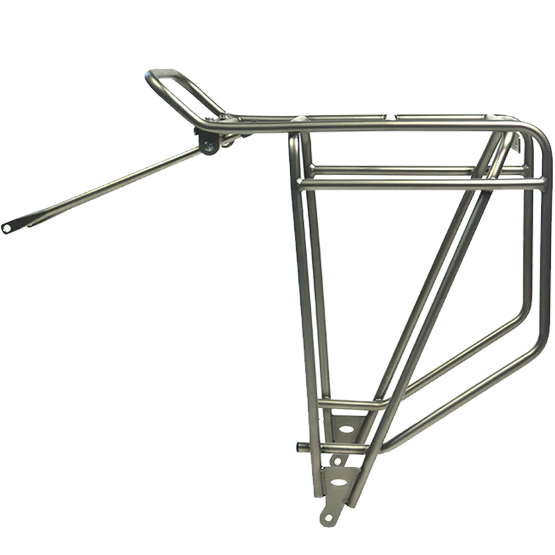 Rack traseiro de aço inoxidável para viagens de bicicleta, porta-bagagens, bolsa de transporte de bicicleta, cabide de carga, prateleiras traseiras, longa distância