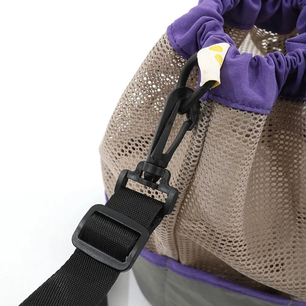 

Korean Style Drawstring Backpack amping Style Lightweight Shoulder Bag Crossbody Bag Large Capacity Mesh Handbag Travel