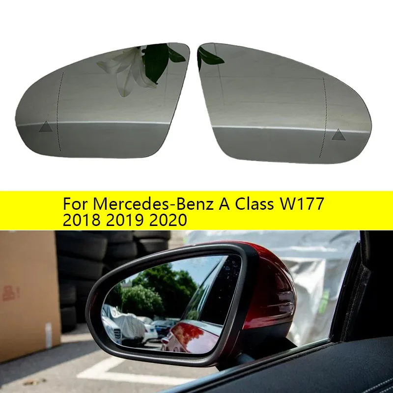 

Для Mercedes-Benz A Class W177 2018 2019 2020, замена левого и правого с подогревом, предупреждение о слепой пятне, крыло, заднее зеркало, стекло