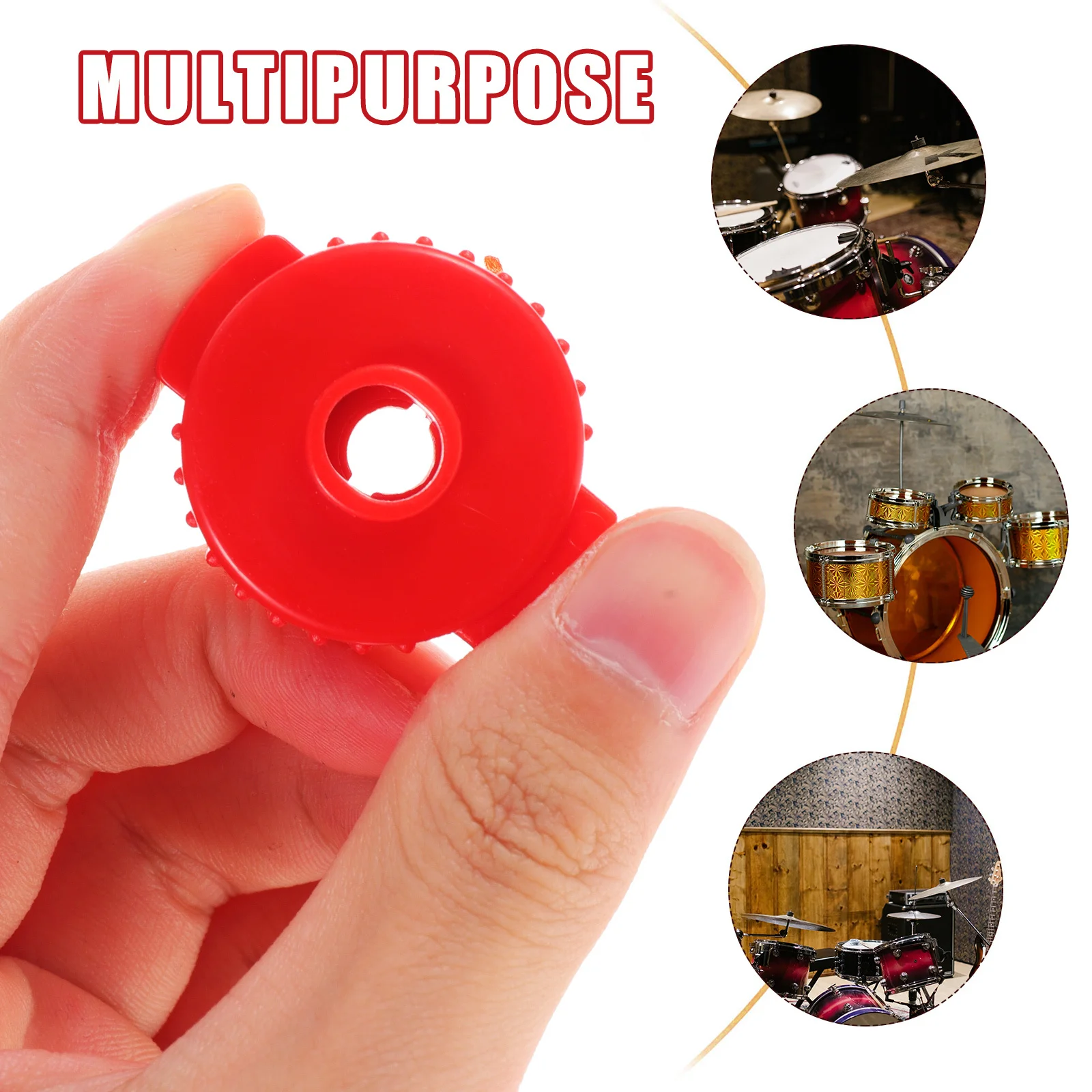 

8 Pcs Quick Release Hat Drum Accessories and Parts Plastic Cymbal Nut Component Nuts Cap Red