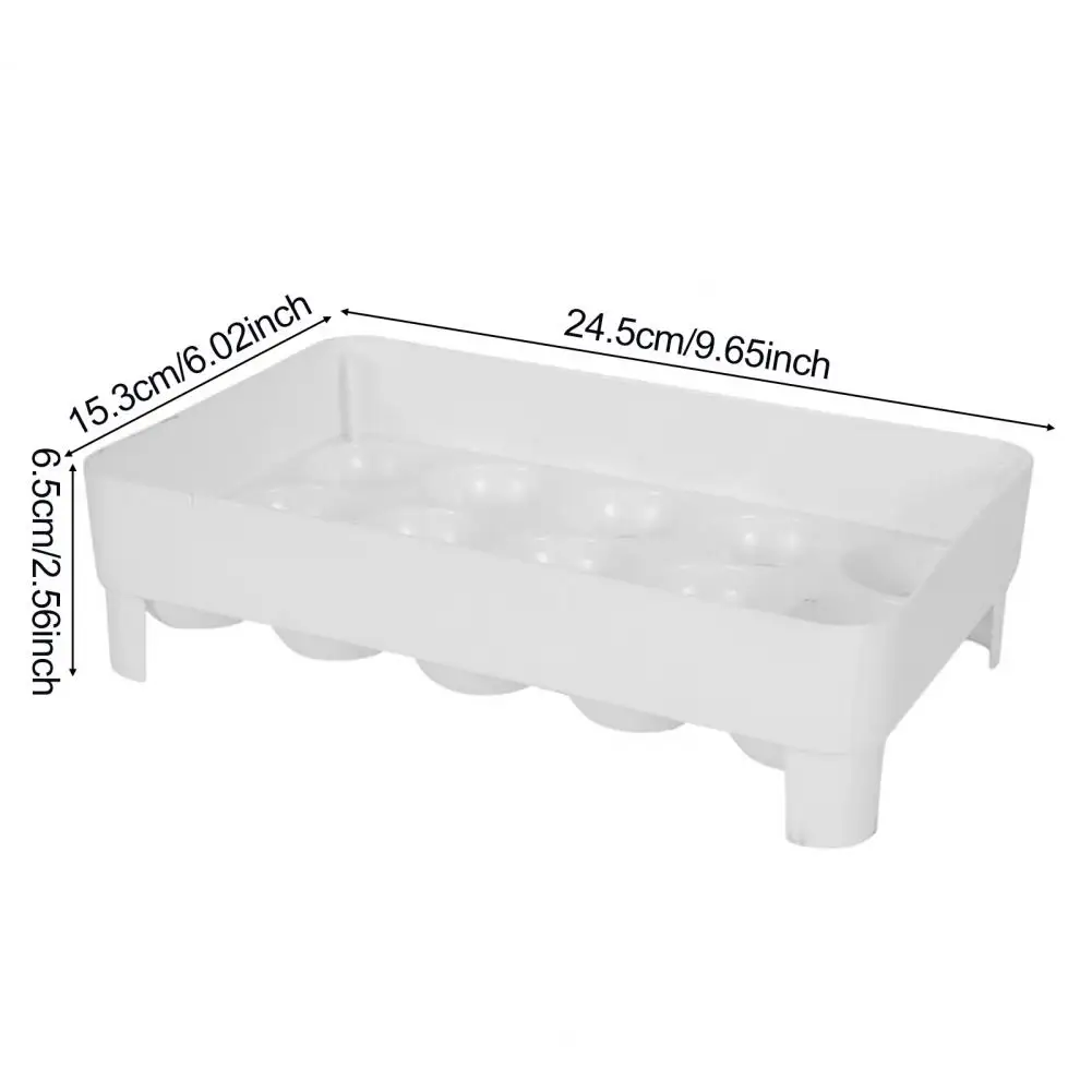Sturdy Plastic Egg Holder Capacity Stackable Egg Storage Box for Refrigerator High Stability Fridge Organizer with Space-saving