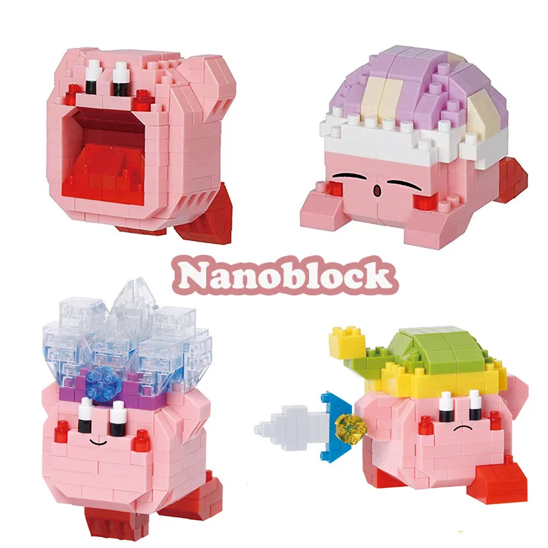 Bloques de Construcción Originales Nanoblock Kirby Sleep Ice Sword, Figura Kawaii Rosa, Micro Ladrillos, Modelos Coleccionables